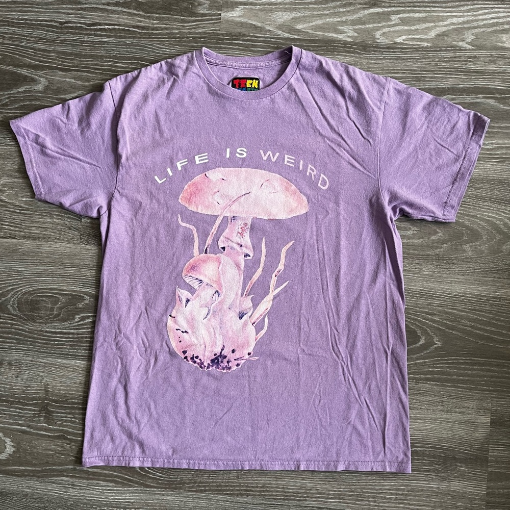 Teen Hearts “Life is Weird” Lavender Graphic Tee